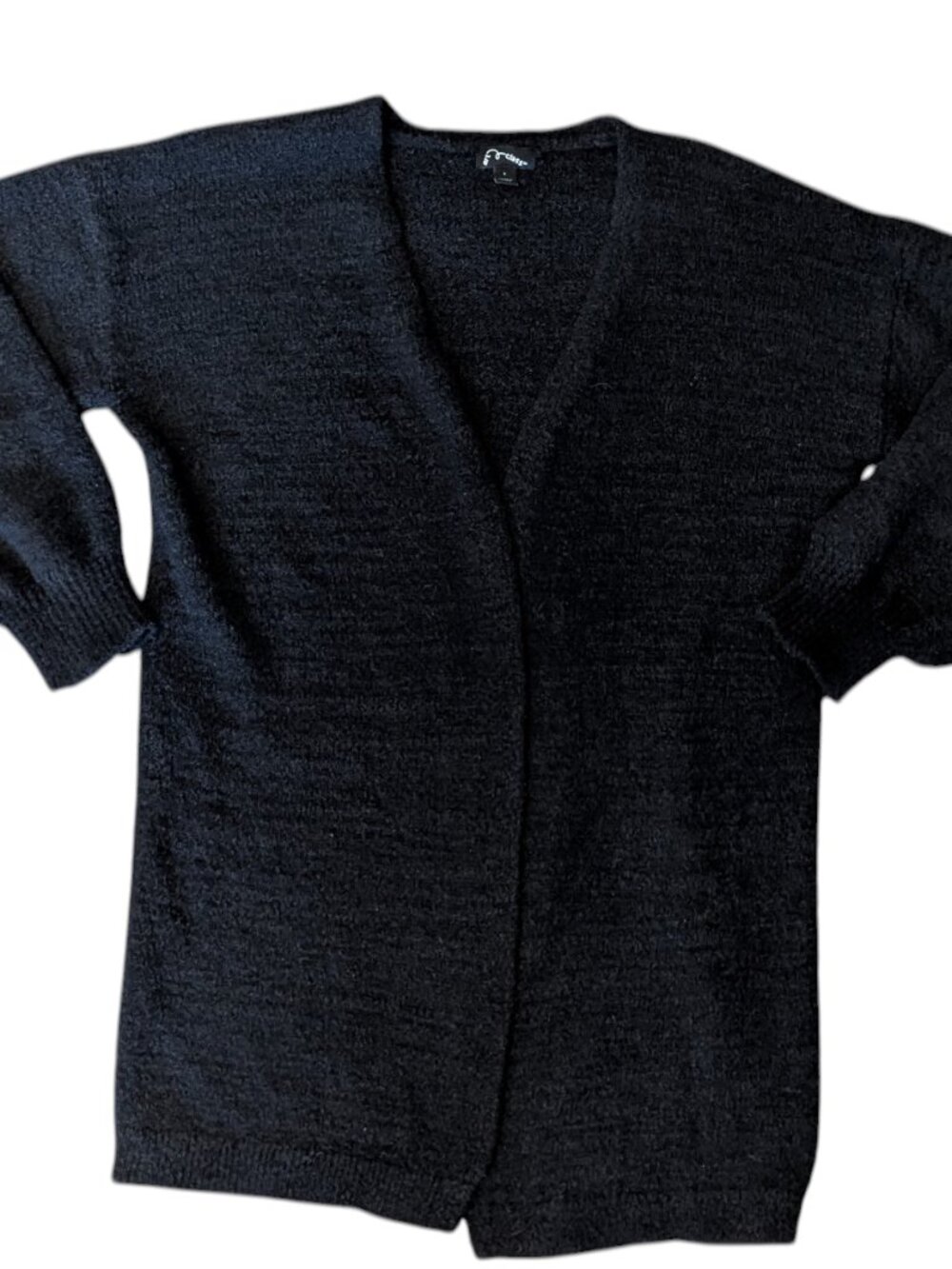 Art Class Girls Black Open Front Cardigan Sweater Knit Long Sleeve Size Large